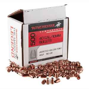 Winchester Ammo WB40HP180D Centerfire Handgun Reloading 40 S&W .400 180 gr Jacket Hollow Point 500rd Box/ 3 Case