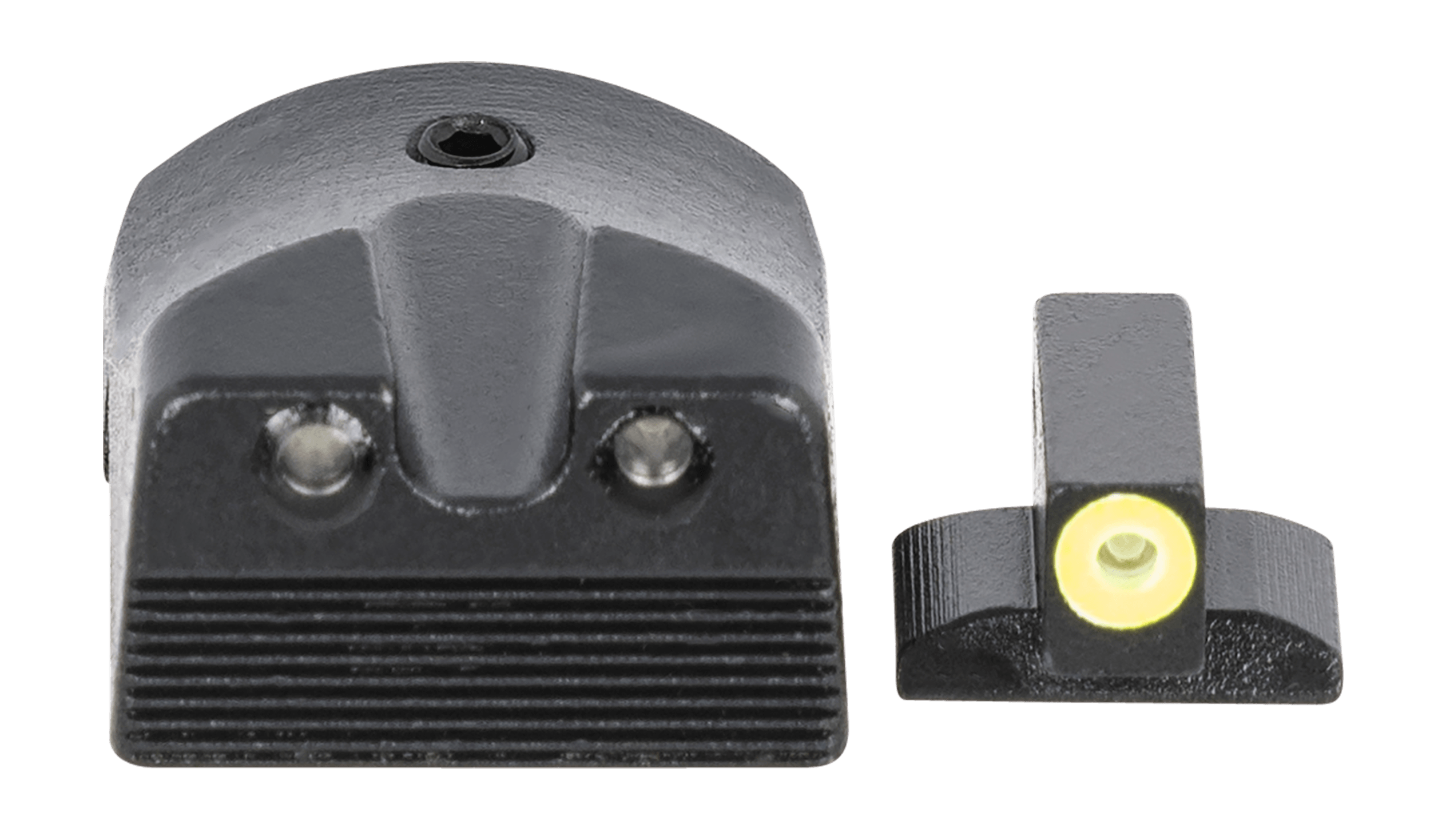 Meprolight USA 412183121 Hyper-Bright Black | Green Tritium with Yellow Phosphorescent Outline Front Sight Green Tritium with Black Outline Rear Sight Set