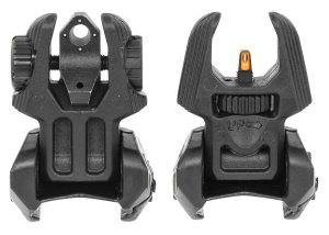 Meprolight USA 403240 FUBS Self Illuminated Flip Backup Sights  Black- Orange Front Sight /Green Rear Sight for AR-15