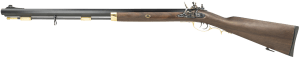 Taylors & Company 210112 Hawken Hunter 50 Cal Flintlock 28" Blued Octagon Barrel  Color Case Hardened Rec  Brass Accents  Fixed Walnut Stock  Double Set Trigger  Adjustable Ghost Ring Sight  Microcell Butt-Pad Left Hand