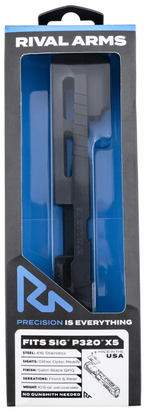 Rival Arms RARA10P502A Faction Series Slide A1 Sig P320 X-Five Docter Cut Cerakote Black 17-4 Stainless Steel