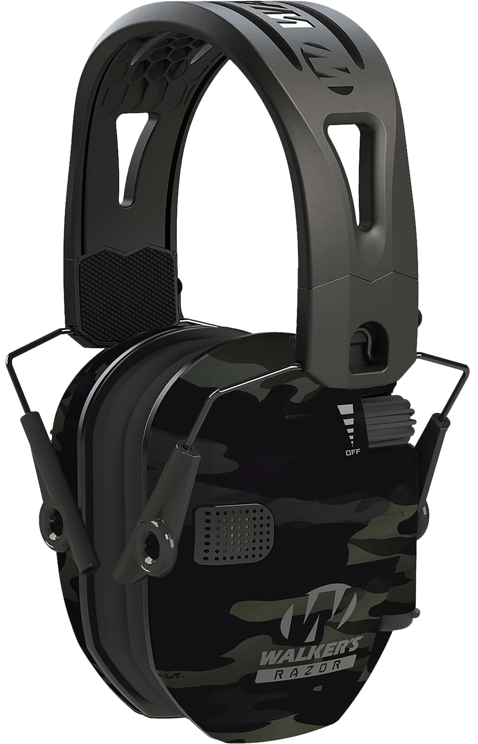 Walker's GWPRSEMRHMCCG Razor Slim Electronic Muff 23 dB Over the Head Gray MultiCam/Black Polymer