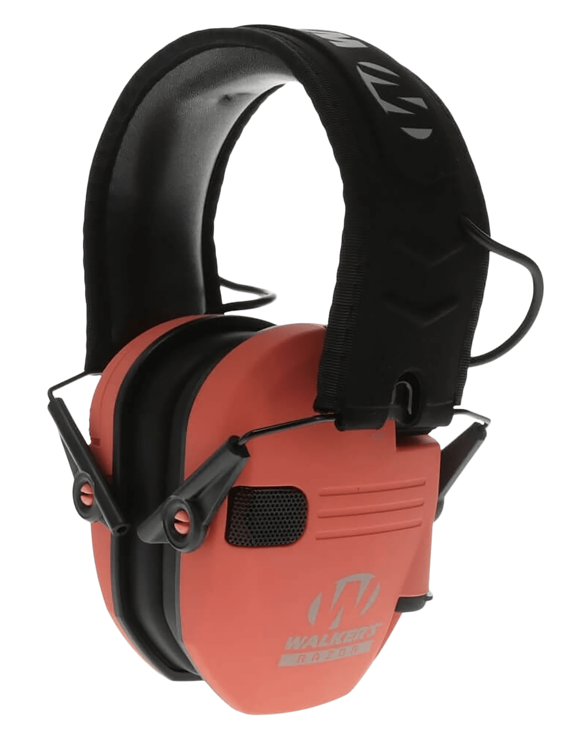 Walker's GWPRSEMCOR Razor Slim Electronic Muff 23 dB Over the Head Coral/Black Polymer