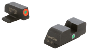 AmeriGlo XD201 i-Dot Sight set for Springfield Armory XD  Black | Green Tritium with Orange Outline Front Sight Green Tritium i-Dot Rear Sight