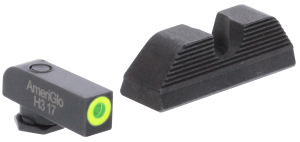 AmeriGlo GL354 Protector Sight Set for Glock Black | Green Tritium with Lumigreen Outline Front Sight Black Rear Sight