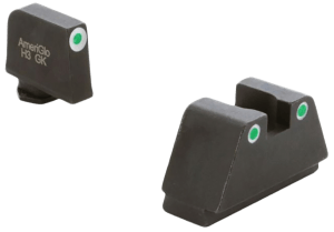 AmeriGlo GL330 Optic Compatible Sight Set for Glock Black | 2XL Classic Tall Green Tritium with White Outline Front Sight 2XL Classic Tall Green Tritium with White Outline Rear Sight
