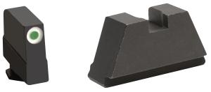 AmeriGlo GL491 Optic Compatible Sight Set for Glock Black | 3XL Tall Green Tritium with White Outline Front Sight 3XL Tall Black Rear Sight