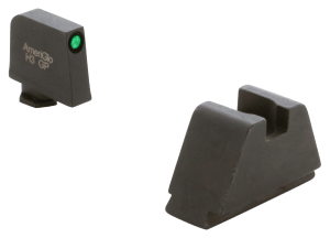 AmeriGlo GL811 Optic Compatible Sight Set for Glock  Black | 3XL Tall Green Tritium with Black Outline Front Sight 3XL Tall Black Rear Sight