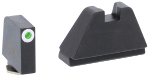 AmeriGlo GL482 Optic Compatible Sight Set for Glock Black | 5XL Tall Green Tritium with White Outline Front Sight 5XL Tall Black Rear Sight