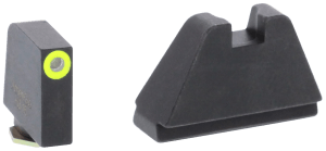 AmeriGlo GL682 Optic Compatible Sight Set for Glock Black | 5XL Tall Green Tritium with Lumigreen Outline Front Sight 5XL Tall Black Rear Sight