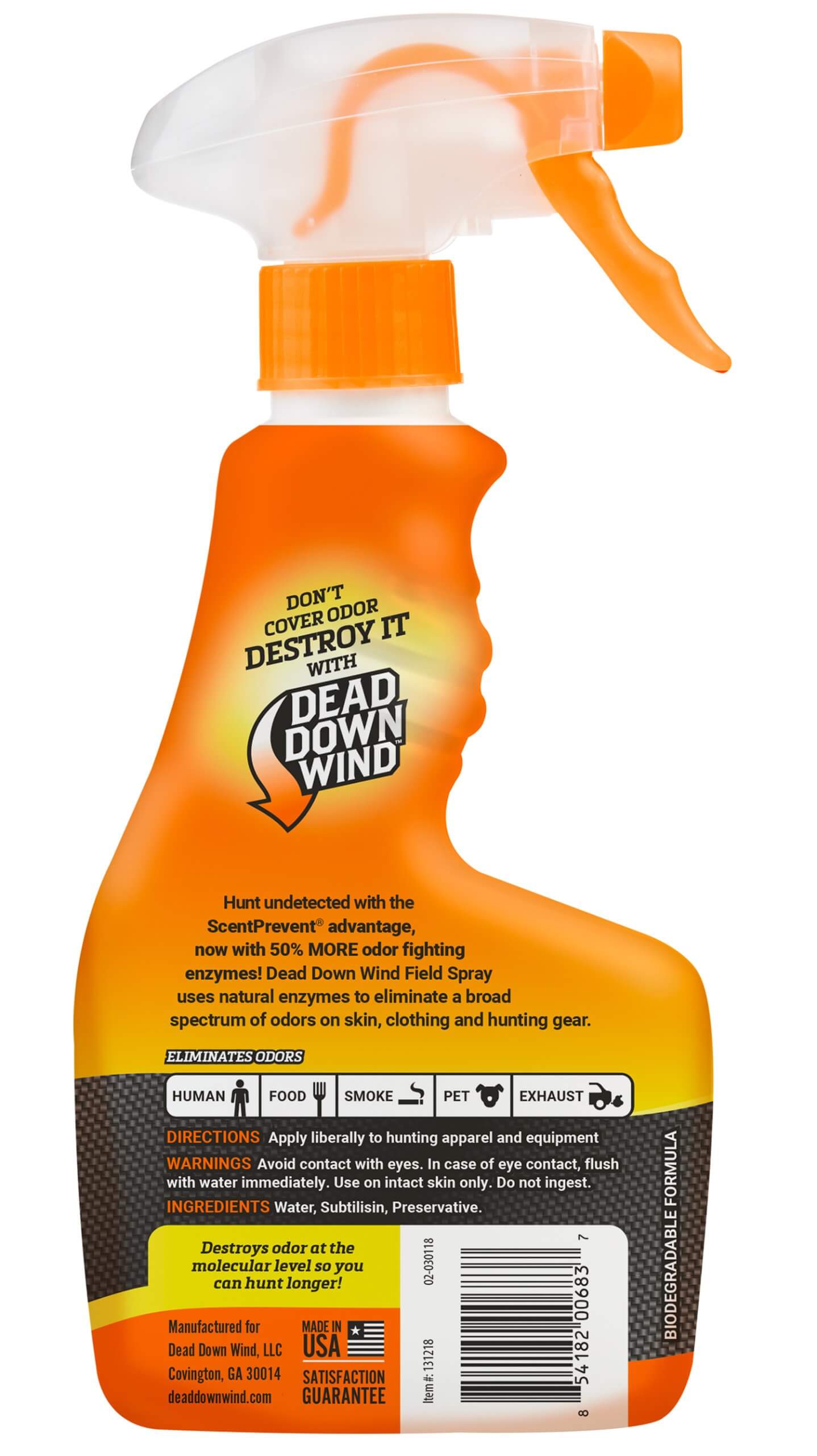 Dead Down Wind 131218 Evolve Field Spray Odor Eliminator Unscented Scent 12 oz Trigger Spray - Image 2