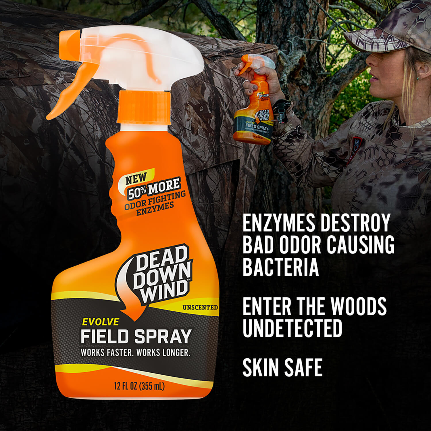 Dead Down Wind 131218 Evolve Field Spray Odor Eliminator Unscented Scent 12 oz Trigger Spray - Image 3