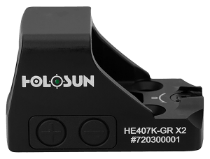 Holosun HE407KGRX2 407  Black Anodized 1 x 0.58" x 0.77" 6 MOA Green Dot