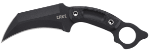 CRKT 2630 DU Hoc 5.10" Fixed Recurve Plain Black Powder Coated SK-5 Steel Blade Black Textured G10 Handle Includes Sheath