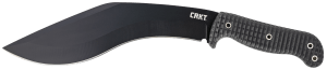CRKT 2742 KUK 10.56" Fixed Recurve Plain Black Powder Coated 65Mn Carbon Steel Blade/Black Textured GRN Handle Includes Sheath