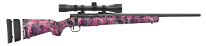 Mossberg 28142 Patriot Super Bantam Youth 243 Win 5+1  20" Fluted Barrel  Matte Blued Metal Finish  Spiral-Fluted Bolt w/Streamlined Bolt Handle  Adjustable LOP Muddy Girl Wild Synthetic Stock w/1" Spacer  Includes 3-9x40mm Scope
