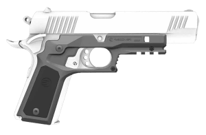 Recover Tactical CC3P0401 Frame Grip  Gray Polymer Frame with Interchangeable Black & Gray Panels for Standard Frame 1911