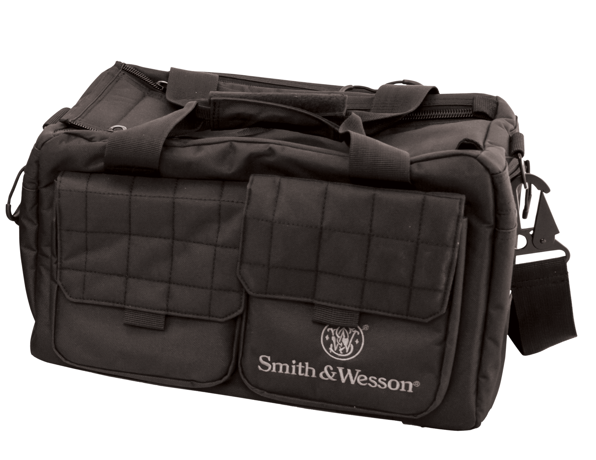 M&P Accessories 110013 Recruit Black Nylon Two Interior Pockets & Magazine Pouches Large Exterior Pockets Rubber Foot Skids Includes Padded Carrying Strap