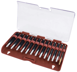 Tipton 615333 Bore Brush Set .17-.45 Cal Rifle Firearm 8-32/5-40 Thread Stainless Steel Nylon Bristles Bronze Includes Storage Box
