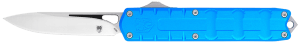 CobraTec Knives CTEBLUM390DNS Enforcer 3.25" OTF Drop Point Plain M390 Steel Blade/Blue Aluminum Handle