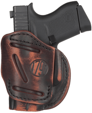 1791 Gunleather 4WH2VTGR 4-Way  IWB/OWB Size 02 Vintage Leather Belt Clip Fits S&W M&P Bodyguard Right Hand