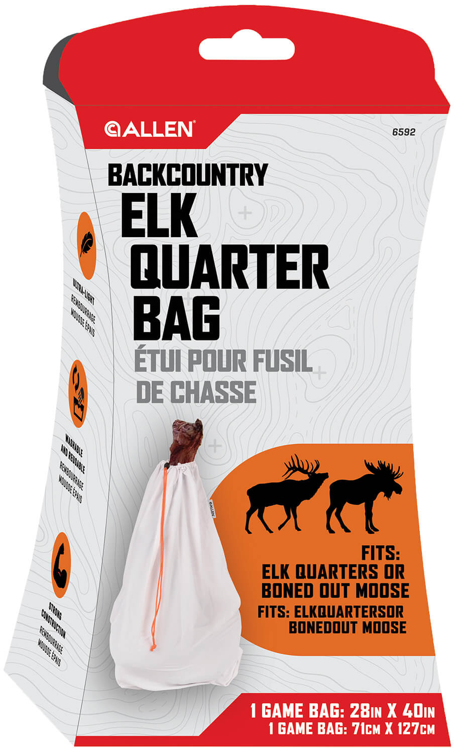 Allen 6592 BackCountry Elk Quarter Game Bag White Polyester - Image 3