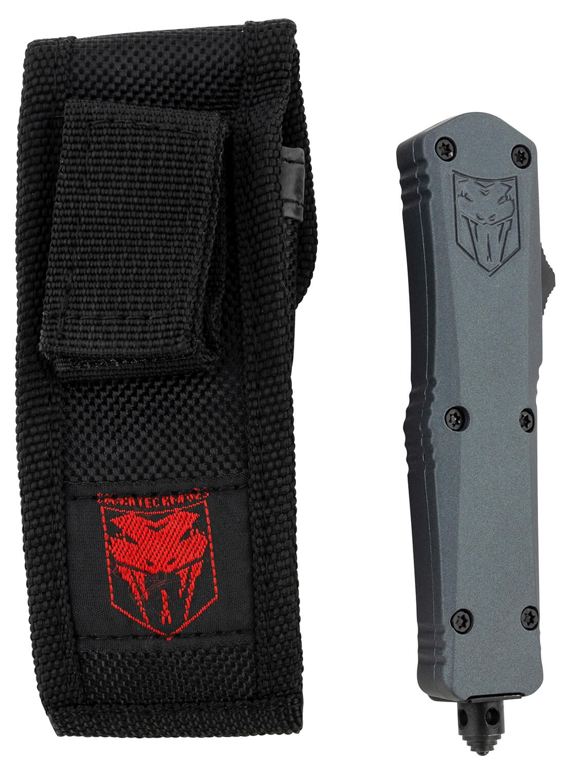 CobraTec Knives SGYFS3DNS FS-3 Small 2.75" OTF Plain D2 Steel Blade/Gray Aluminum Handle Features Glass Breaker Includes Pocket Clip - Image 3