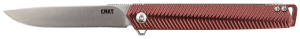 CRKT K820BXP Stylus 3.18" Folding Drop Point Plain Satin 12C27 Sandvik Blade/Maroon Aluminum Handle Includes Pocket Clip