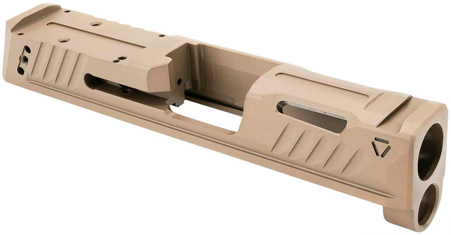 Strike Industries P365SLIDEFDE Strike Replacement Slide Flat Dark Earth Stainless Steel with Ports & Optics Cut for Sig P365 Includes Charging Handle - Image 2