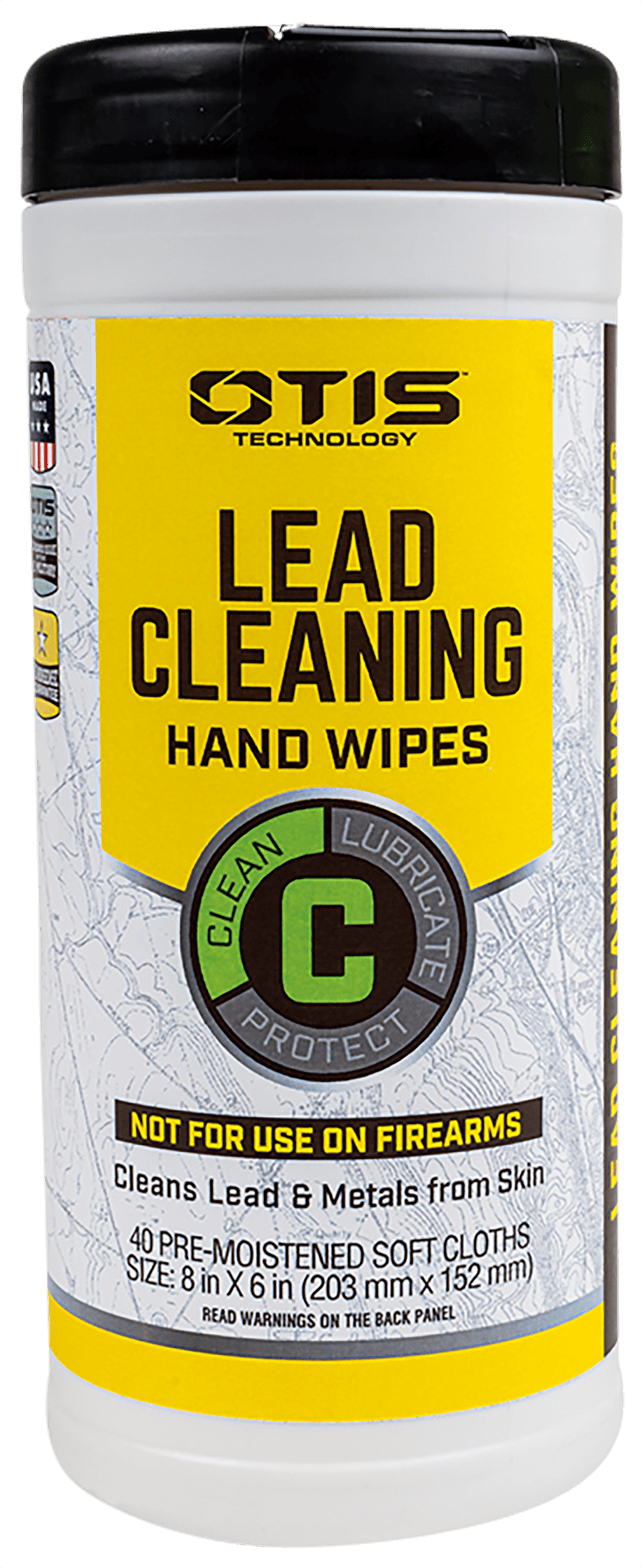Otis FG40CLRW Lead Cleaning Hand Wipes Cleans Lead & Metals from Skin 40 Count Can