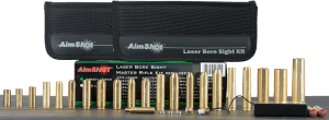 AimShot  Master Kit  Multi-Caliber Bore Sight with Red 650nM Laser  Uses L736 Button Cell Batteries & 2 AAA Batteries for Battery Pack for Rifles (Batteries Not Included)