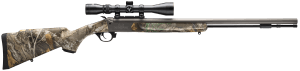 Traditions CR5841104421 NitroFire w/Scope 50 Cal 209 Primer 26" Gray Cerakote Fluted & Tapered Barrel Drilled & Tapped Receiver Realtree Edge Fixed Synthetic Stock 3-9x40mm Duplex