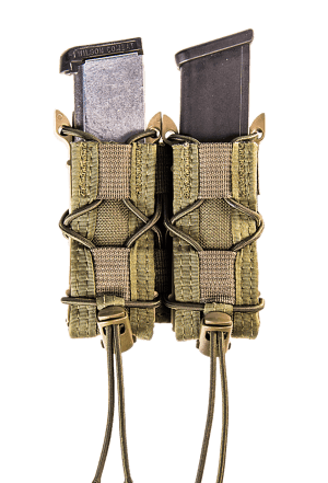 High Speed Gear 11PT02OD TACO Mag Pouch Double OD Green Nylon MOLLE Compatible w/ Pistol