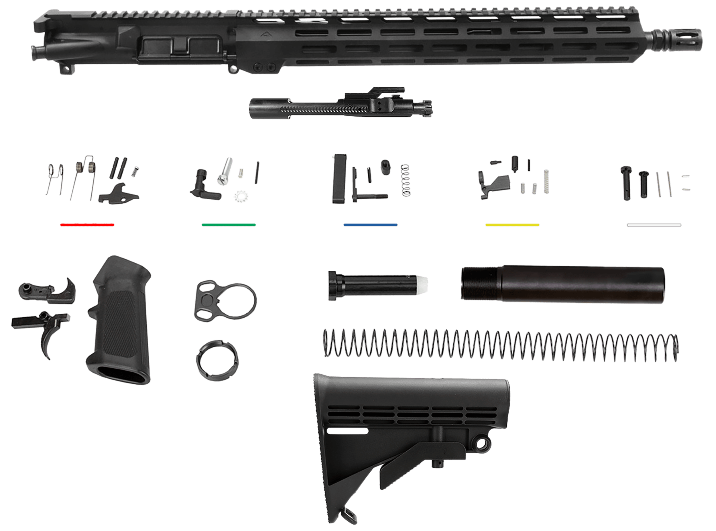 Aim Sports AR5CUB5 Complete Build Kit 5.56x45mm NATO 16" Aluminum Black Hard Coat Anodized Receiver for AR-15