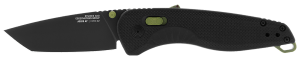 S.O.G SOG11410941 Aegis AT 3.13" Folding Drop Point Plain Black TiNi Cryo D2 Steel Blade/Black w/Moss Accents GRN Handle