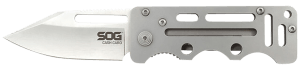 S.O.G SOGEZ1CP Cash Card  2.75" Folding Clip Point Satin 8Cr13MoV SS Blade/ Silver Skeletonized Stainless Steel Handle