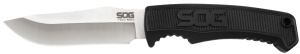 S.O.G SOGFK1001CP Field  4" Fixed Clip Point Plain Satin 7Cr17MoV SS Blade Black TPR Handle Includes Sheath