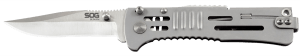S.O.G SOGSJ31CP SlimJim 3.18" Folding Clip Point Plain Satin AUS-8A SS Blade Bead Blasted 420 Stainless Steel Handle Includes Belt Clip