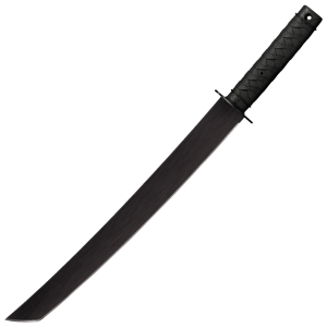 Cold Steel CS97TKLZ Tactical Wakizashi 18" Black Matte Baked-On Anti Rust 1055 Carbon Steel Blade/ Black Polypropylene Handle 25" Long Includes Sheath