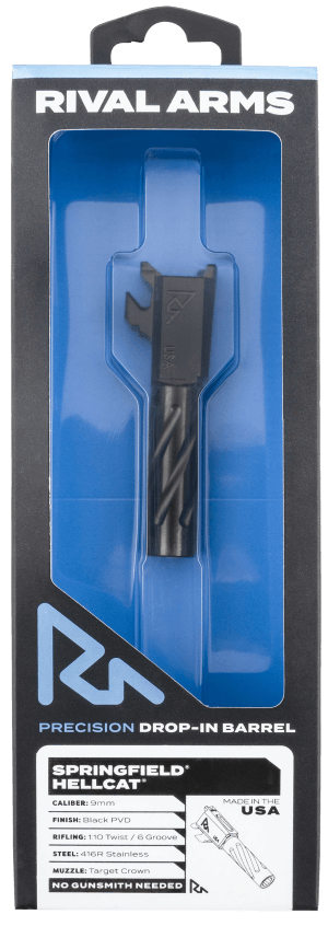 Rival Arms RARA20H101A Precision V1 Black PVD Spiral Fluted Stainless Steel for Springfield Hellcat