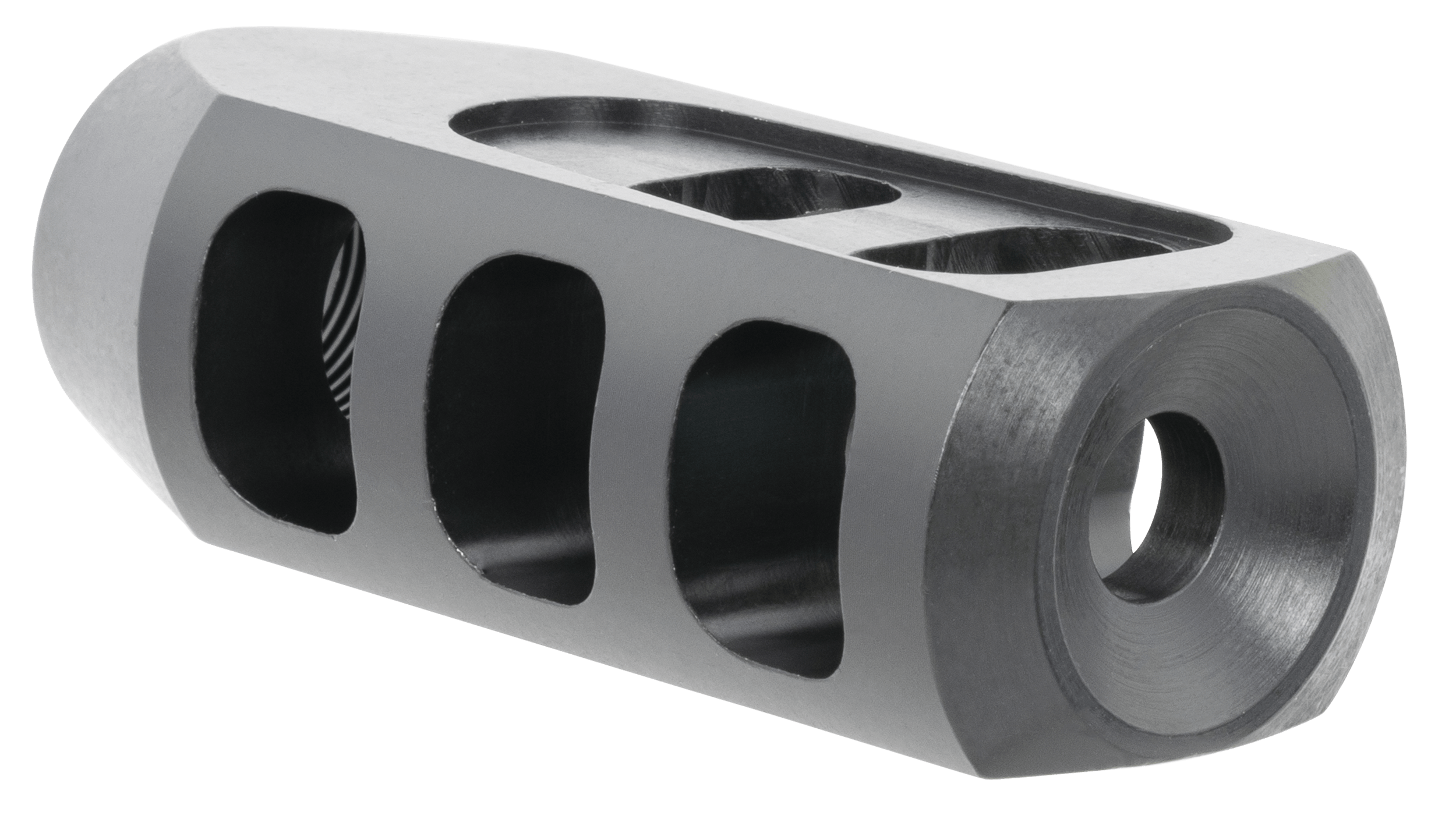TacFire Tanker Muzzle Brake Black Oxide Steel with 5/8-24 tpi Threads 2.76" OAL 1.37" Diameter for 308 Win"