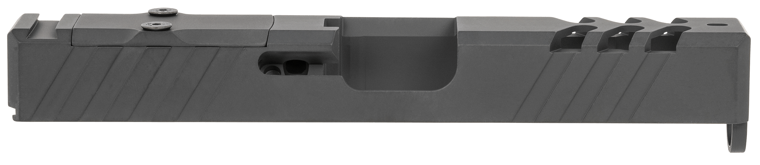 TacFire Replacement Slide 9mm Luger Graphite Black Cerakote Stainless Steel with Optics Cut & Slide Ports for Glock 19 Gen3