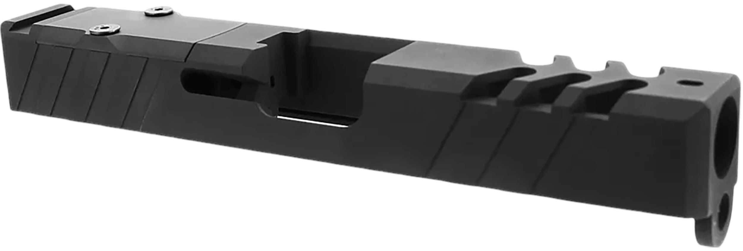 TacFire Replacement Slide 40 S&W Graphite Black Cerakote Stainless Steel with Optics Cut & Slide Ports for Glock 23 Gen3