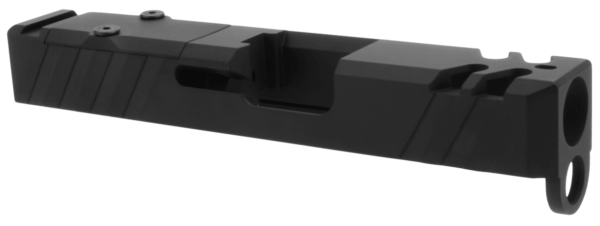 TacFire Replacement Slide 9mm Luger Graphite Black Cerakote Stainless Steel with Optics Cut & Slide Ports for Glock 26 Gen3