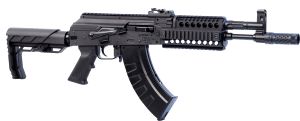 Crosman CAK1 Full Auto AK1 Air Rifle CO2 177 28 rd  Black Smooth Bore Barrel  Black Synthetic Folding Adjustable Stock w/Quad Mounting Rail System  Selector Safety