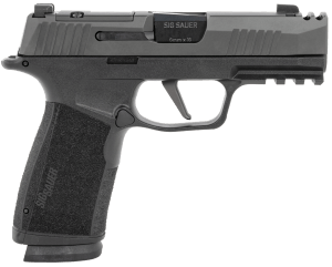 Sig Sauer 365XCA9COMP P365 XMacro COMP Compact Frame 9mm Luger 17+1  3.10" Black Carbon Steel Barrel  Black Nitron Integrally Compensated/Optic Ready/Serrated Stainless Steel Slide  Black Polymer Frame w/Beavertail & Picatinny Rail  Black w/Interchangeabl
