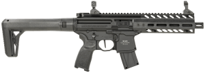 Sig Sauer Airguns AIRMPX177G2BLK MPX Air Gen 2 CO2 177 30rd 8" Rifled Barrel w/Flip Up Sights  M-Lok Handguard  Flat Blade Trigger  Buttstock w/Low-Profile Recoil Pad  Reduced Angle Grip  Ambidextrous Manual Safety