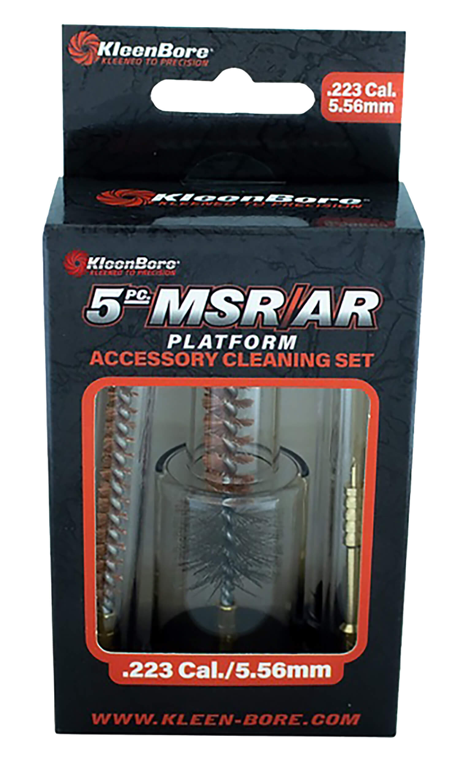 KleenBore 556SET MSR/AR Platform Accessory Cleaning Set #8-32 Thread Cotton Mop Bore Brush Bronze Bristles - Image 2