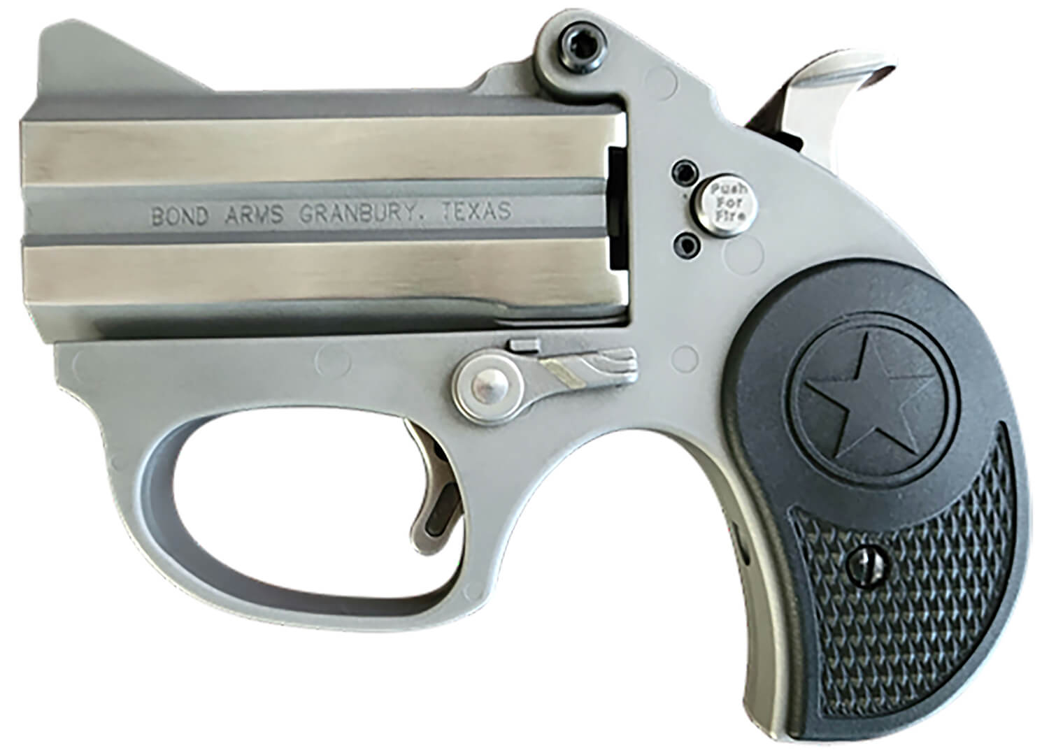 Bond Arms BASRS Stinger 38 Special 2rd 3" Rough Series Stainless Steel Double Barrel & Frame Rebounding Hammer Black Rubber Grips Manual Safety - Image 2