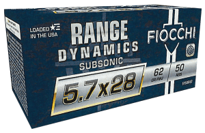 Fiocchi 57SUB62 Range Dynamics Subsonic 5.7x28mm 62gr Full Metal Jacket 50rd Box